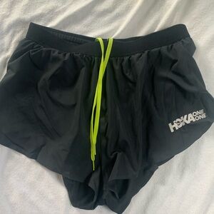 Hoka x Rabbit mens running split shorts